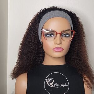 Curly Brown Headband Wig